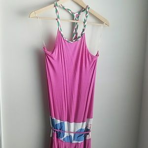 BCBGirls pink cotton dress with multicolor accents